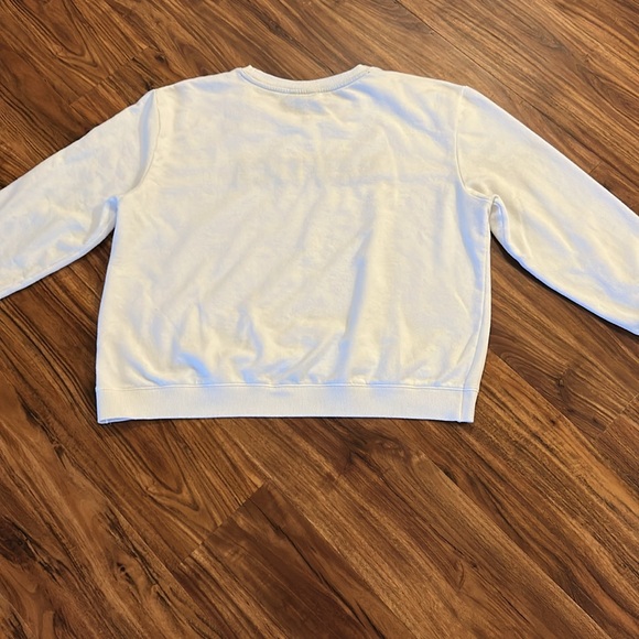 White Nautical Sweatshirt with Dark Blue Accent - Picture 4 of 5